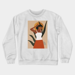 Indian Woman, Modern Boho Art Crewneck Sweatshirt